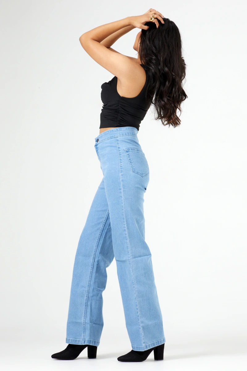 Flared Wide Leg High Waist Jeans by Madish