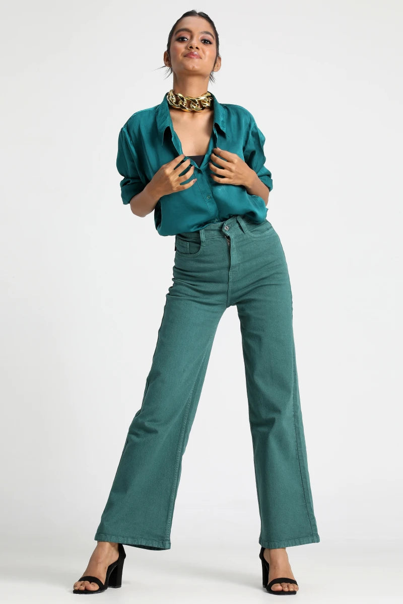 Opulent Jade Wide Leg Jeans by Madish