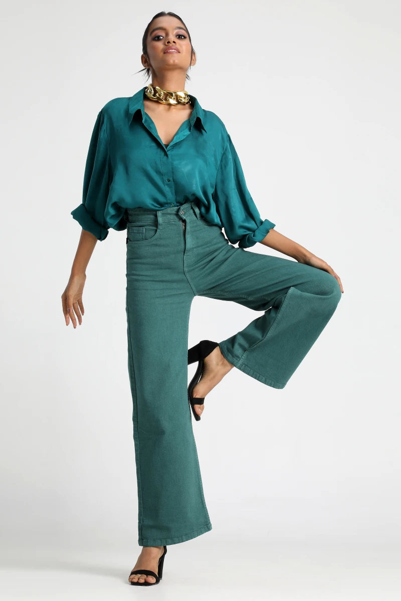 Opulent Jade Wide Leg Jeans by Madish