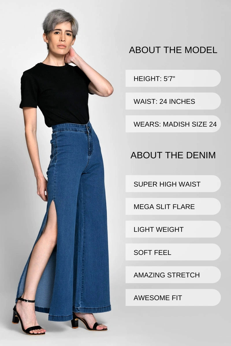 Savannah Super Flared Wide Leg Jeans by Madish