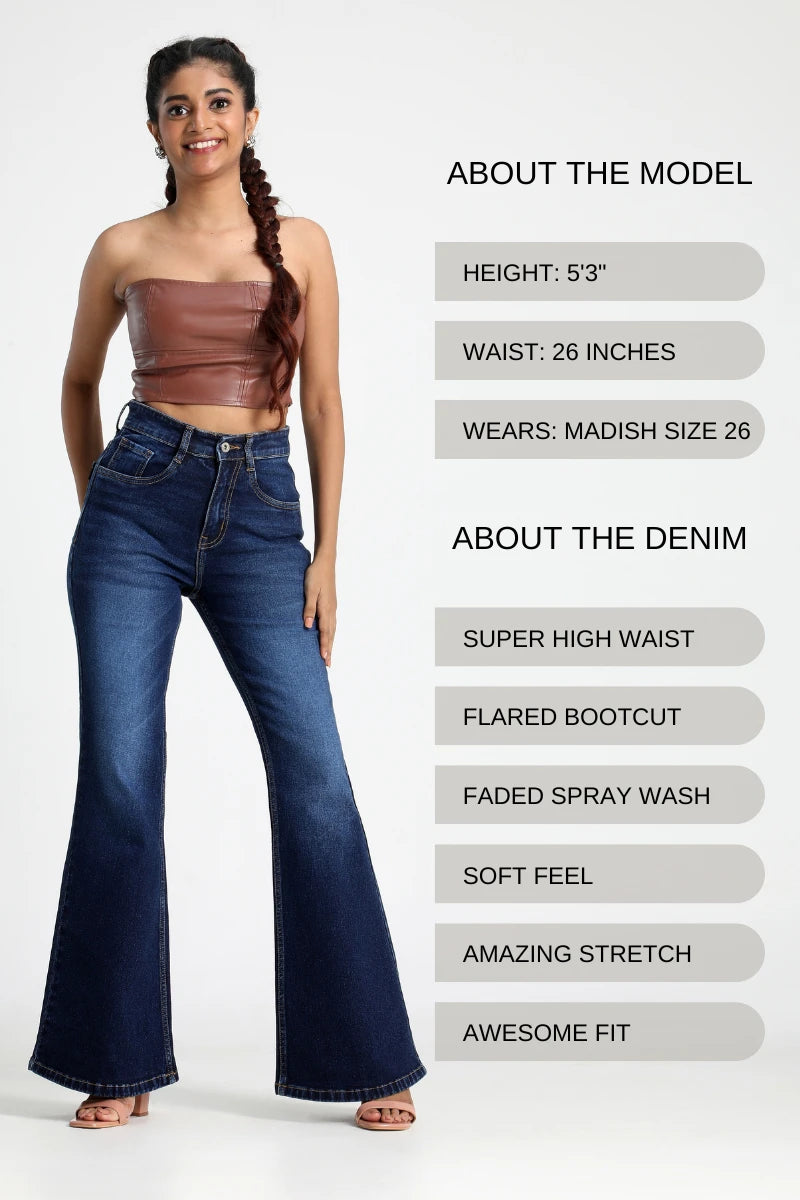 The 80s Vintage Bootcut High Waist Jeans by Madish