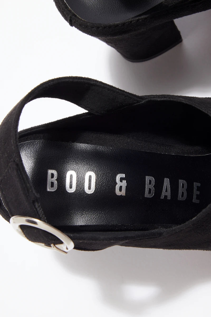 The Alpha Fem Suede Mules by Boo & Babe