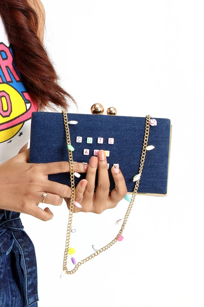 The Cute Sassy Denim Clutch Bag by Madish