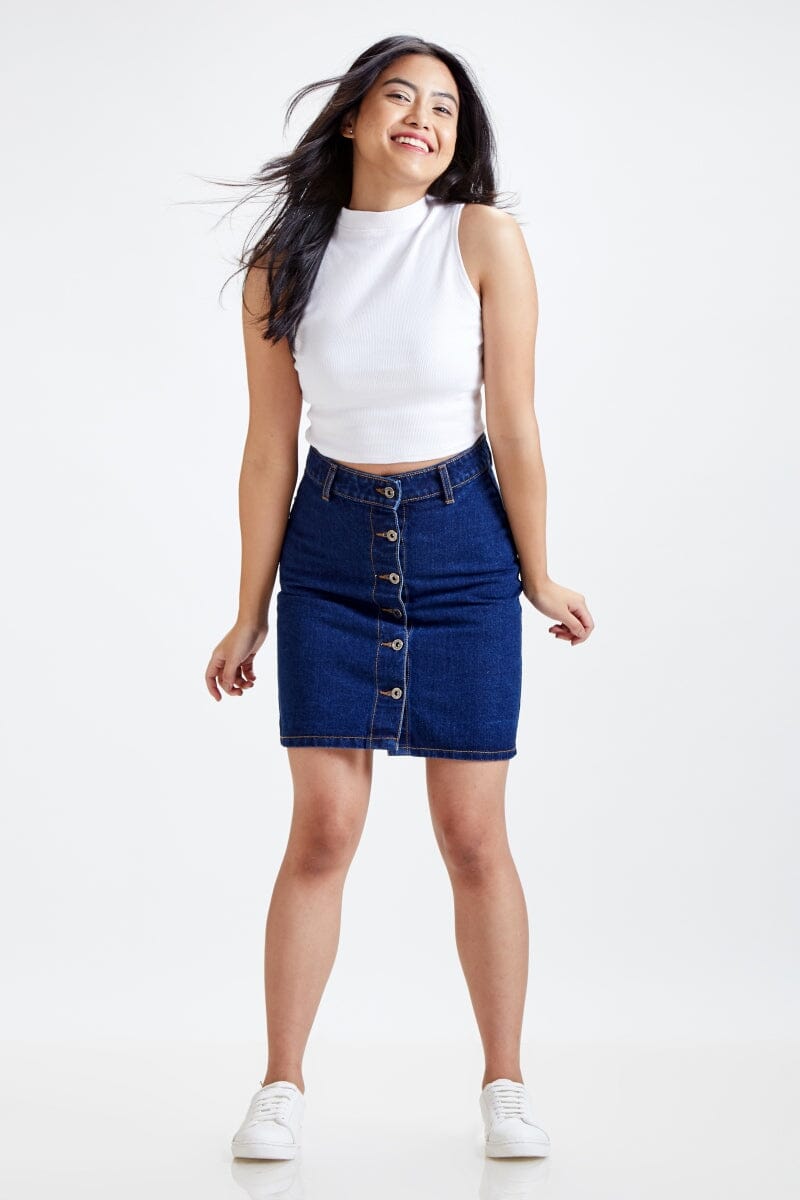 Buy online Light Blue Denim Skirt from Skirts & Shorts for Women by  Peptrends for ₹909 at 35% off | 2024 Limeroad.com