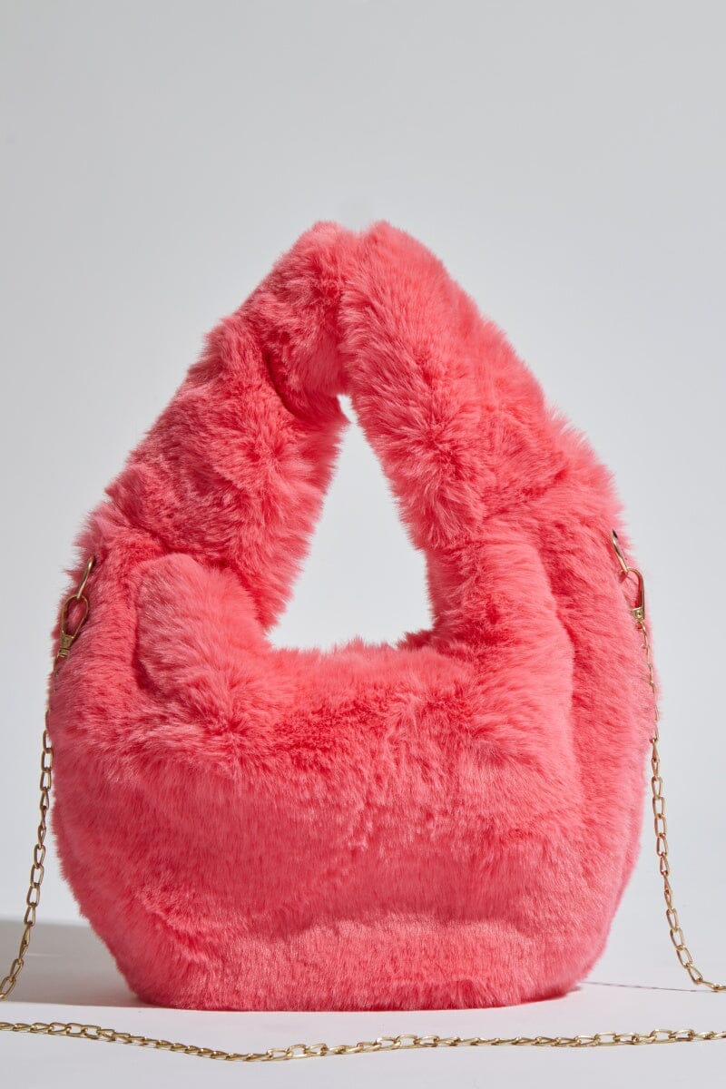 Pink discount fur bag