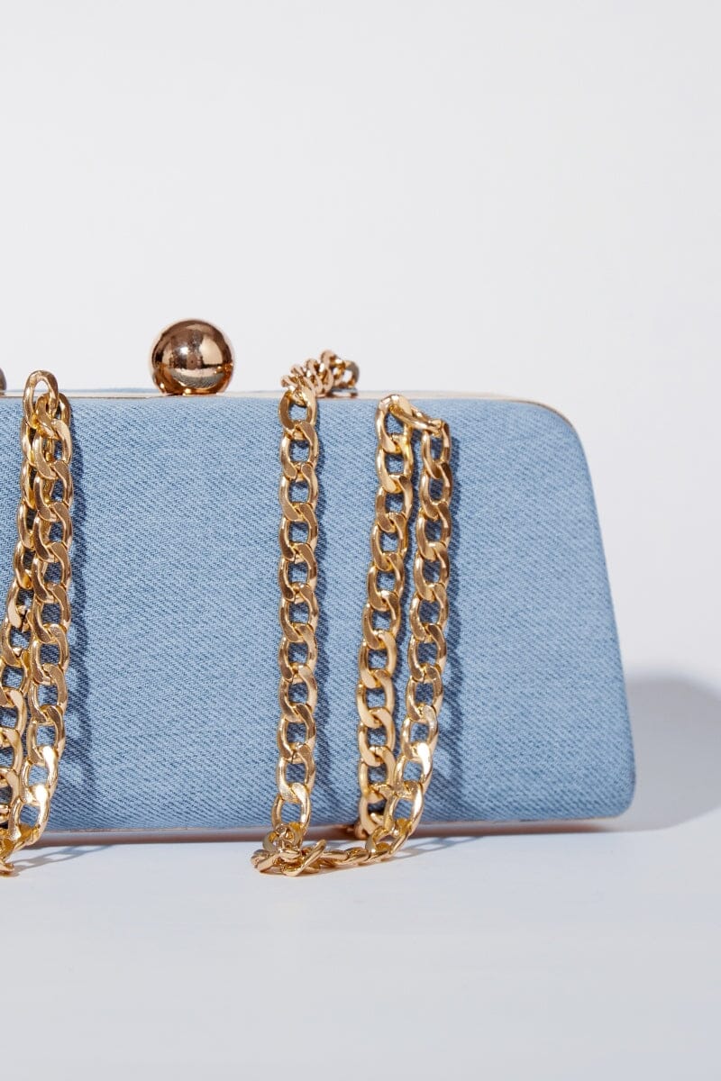 Kaleidoscope Navy Blue Satin Jewel Trim Clutch Bag | Curvissa